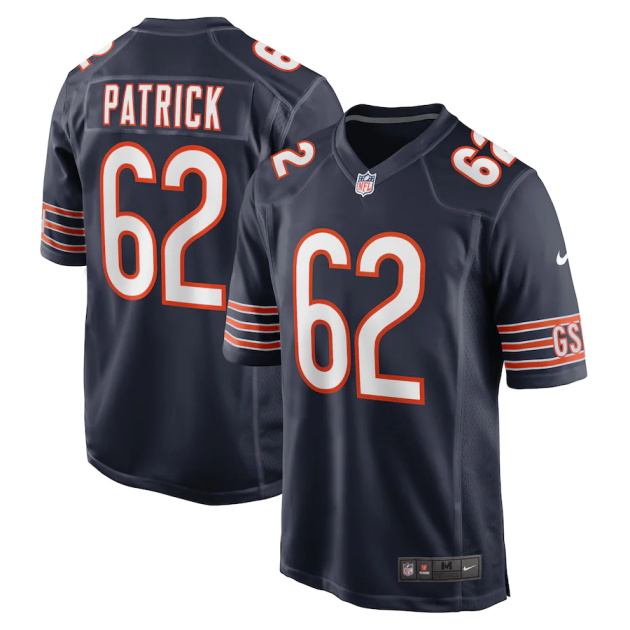 mens nike lucas patrick navy chicago bears game jersey